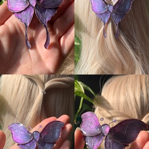 Lila holdlepke hajcsat, Ruha & Divat, Hajdísz & Hajcsat, Hajdísz, Ékszerkészítés, Fémmegmunkálás, MESKA