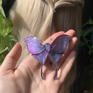 Lila holdlepke hajcsat - ruha & divat - hajdísz & hajcsat - hajdísz - Meska.hu