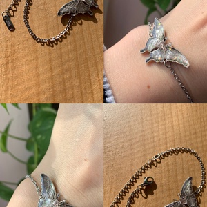 Ezüst pillangós karkötő, Ékszer, Karkötő, Karkötő medállal, Ékszerkészítés, Fémmegmunkálás, MESKA