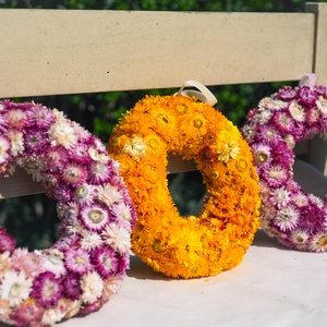 Blush Pink + Eternal Sunshine , Otthon & Életmód, Dekoráció, Ajtó- és ablak dekoráció, Ajtódísz & Kopogtató, Virágkötés, MESKA