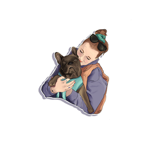 Digitális rajz �kutya+gazdi matrica stílus, Művészet, Grafika & Illusztráció, Digitális, Mindenmás, MESKA