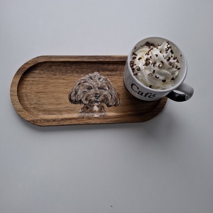 Fa alátét - kávé vagy gyűrű tartó , Művészet, Festmény, Akril, Festett tárgyak, MESKA