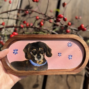 Fa alátét - kávé vagy gyűrű tartó  - művészet - festmény - akril - Meska.hu