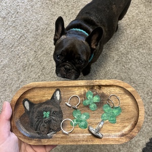 Fa alátét - kávé vagy gyűrű tartó  - művészet - festmény - akril - Meska.hu