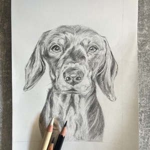 Grafit kutya portré - Meska.hu