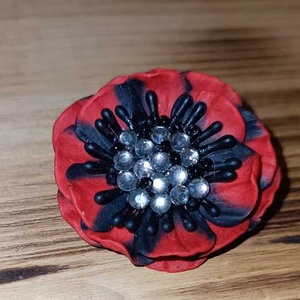 Bross ruhákon. Dekoráció. Ruhák. Mák virág - ékszer - kitűző és bross - Meska.hu