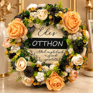 ? „Édes Otthon” virágos ajtódísz – meleg, őszi hangulatban ?, Otthon & Életmód, Dekoráció, Ajtó- és ablak dekoráció, Ajtódísz & Kopogtató, Virágkötés, Tedd még meghittebbé otthonod bejáratát ezzel a gazdagon díszített, kézzel készített ajtódísszel! ?..., MESKA