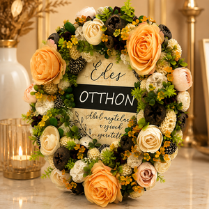 �� Édes Otthon virágos ajtódísz � meleg, őszi hangulatban � - otthon & életmód - dekoráció - ajtó- és ablak dekoráció - ajtódísz & kopogtató - Meska.hu