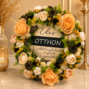 �� Édes Otthon virágos ajtódísz � meleg, őszi hangulatban � - otthon & életmód - dekoráció - ajtó- és ablak dekoráció - ajtódísz & kopogtató - Meska.hu