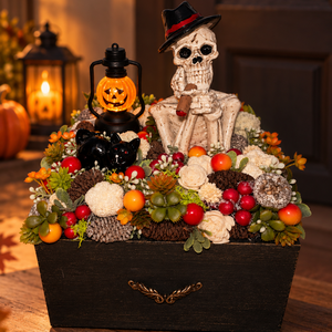 Halloweeni világítós asztaldísz, Otthon & Életmód, Dekoráció, Asztal és polc dekoráció, Asztaldísz, Virágkötés, MESKA