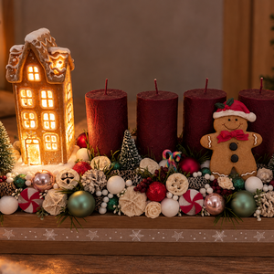 Mézaskalács karácsony - világító házikós adventi - Meska.hu