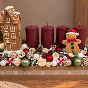Mézaskalács karácsony - világító házikós adventi - karácsony - adventi díszek - adventi asztaldísz - Meska.hu
