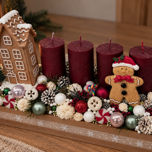 Mézaskalács karácsony - világító házikós adventi - karácsony - adventi díszek - adventi asztaldísz - Meska.hu