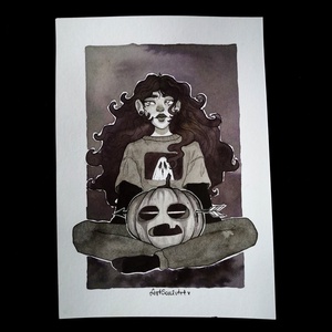 Kézzel festett kép (A5) , Művészet, Grafika & Illusztráció, Tus, Festészet, Fotó, grafika, rajz, illusztráció, MESKA