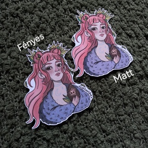 Matrica - lány tobozzal - otthon & életmód - papír, írószer - matrica, matrica csomag - Meska.hu