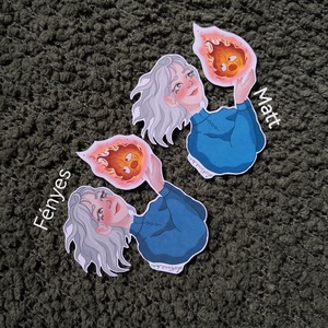 Matrica - A vándorló palota, Sophie és Calcifer - otthon & életmód - papír, írószer - matrica, matrica csomag - Meska.hu
