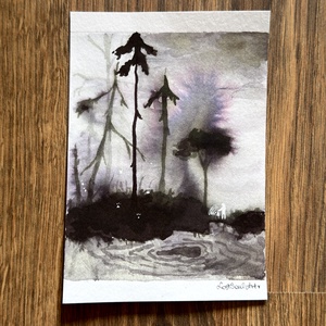 Eredeti, kézzel készült illusztráció - 2025 inktober - Köd - művészet - grafika & illusztráció - tus - Meska.hu