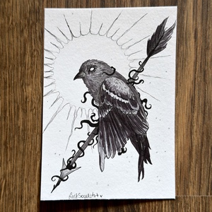 Eredeti, kézzel készült illusztráció - 2025 inktober - Madár - művészet - grafika & illusztráció - tus - Meska.hu