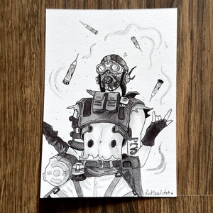 Eredeti, kézzel készült illusztráció - 2025 inktober - Octane Apex Legends - művészet - grafika & illusztráció - tus - Meska.hu