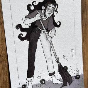 Eredeti, kézzel készült illusztráció - 2025 inktober - Nagytakarítás - művészet - grafika & illusztráció - tus - Meska.hu