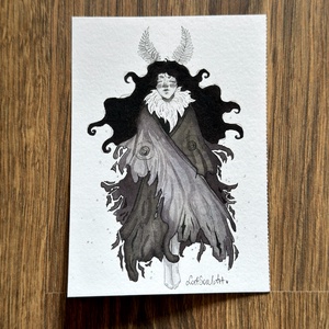 Eredeti, kézzel készült illusztráció - 2025 inktober - Lepke lány - művészet - grafika & illusztráció - tus - Meska.hu