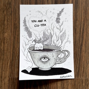 Eredeti, kézzel készült illusztráció - 2025 inktober - Tea party - művészet - grafika & illusztráció - tus - Meska.hu