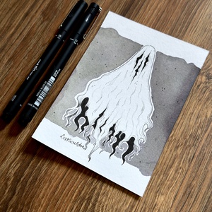 Eredeti, kézzel készült illusztráció - 2025 inktober - Szellem, Művészet, Grafika & Illusztráció, Tus, Festészet, Fotó, grafika, rajz, illusztráció, MESKA