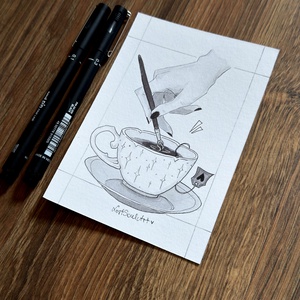 Eredeti, kézzel készült illusztráció - 2025 inktober - Baklövés, Művészet, Grafika & Illusztráció, Tus, Festészet, Fotó, grafika, rajz, illusztráció, MESKA