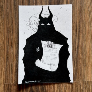 Eredeti, kézzel készült illusztráció - 2025 inktober - Deal with the devil - művészet - grafika & illusztráció - tus - Meska.hu