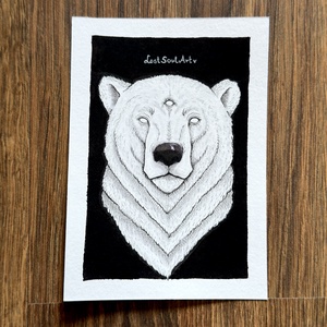 Eredeti, kézzel készült illusztráció - 2025 inktober - Jegesmedve - művészet - grafika & illusztráció - tus - Meska.hu