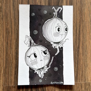 Eredeti, kézzel készült illusztráció - 2025 inktober - Hagyma - művészet - grafika & illusztráció - tus - Meska.hu