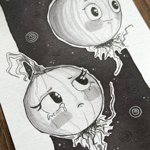 Eredeti, kézzel készült illusztráció - 2025 inktober - Hagyma - művészet - grafika & illusztráció - tus - Meska.hu
