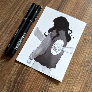 Eredeti, kézzel készült illusztráció - 2025 inktober - Üresség, Művészet, Grafika & Illusztráció, Tus, Festészet, Fotó, grafika, rajz, illusztráció, MESKA