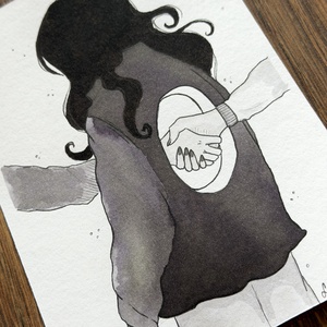 Eredeti, kézzel készült illusztráció - 2025 inktober - Üresség - művészet - grafika & illusztráció - tus - Meska.hu