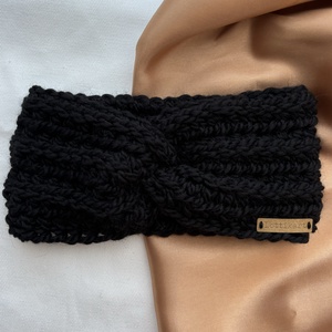 Lottikart fülmelegítő- Beautiful black, fekete fejpánt, horgolt fülmelegítő - Meska.hu