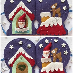 Télapó varázslatos hógömb házikója interaktív lapozható könyv, játszókönyv, bábszínház - játék & sport - textilkönyv & babakönyv - Meska.hu