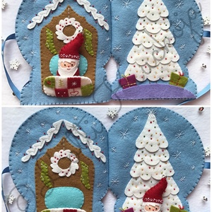 Télapó varázslatos hógömb házikója interaktív lapozható könyv, játszókönyv, bábszínház - játék & sport - textilkönyv & babakönyv - Meska.hu