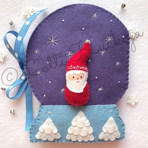 Télapó varázslatos hógömb házikója interaktív lapozható könyv, játszókönyv, bábszínház - játék & sport - textilkönyv & babakönyv - Meska.hu