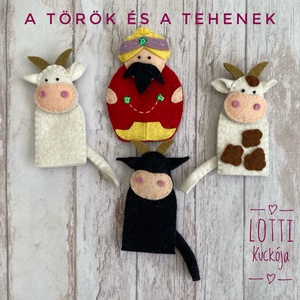 2 az 1-ben ujjbáb készlet: ,,A török és a tehenek és az ,,Iciri-piciri c. mesék - játék & sport - bábok - ujjbáb - Meska.hu