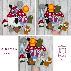 2 az 1-ben ujjbáb készlet: A vityilló és A gomba alatt c. mesék - játék & sport - bábok - ujjbáb - Meska.hu