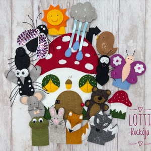 2 az 1-ben ujjbáb készlet: A vityilló és A gomba alatt c. mesék, Játék & Sport, Bábok, Ujjbáb, Baba-és bábkészítés, Hímzés, MESKA