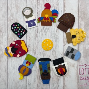 A kiskakas gyémánt félkrajcárja ujjbáb készlet - játék & sport - bábok - ujjbáb - Meska.hu