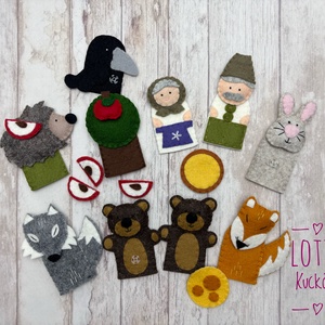 3 az 1-ben ujjbáb készlet: Vajaspánkó, Az alma, A két kicsi bocs meg a róka, Játék & Sport, Bábok, Báb készlet, Baba-és bábkészítés, Hímzés, MESKA