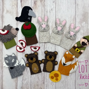 3 az 1-ben ujjbáb készlet: A három nyúl, Az alma, A két kicsi bocs meg a róka, Játék & Sport, Bábok, Báb készlet, Baba-és bábkészítés, Hímzés, MESKA