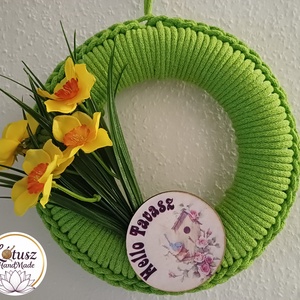 Horgolt tavaszi ajtódísz, Otthon & Életmód, Dekoráció, Ajtó- és ablak dekoráció, Ajtódísz & Kopogtató, Horgolás, MESKA