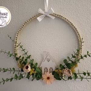 Horgolt tavaszi ajtódísz, Otthon & Életmód, Dekoráció, Ajtó- és ablak dekoráció, Ajtódísz & Kopogtató, Horgolás, MESKA