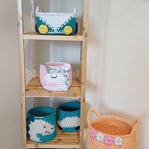 Horgolt autó kosár - otthon & életmód - tárolás & rendszerezés - tárolókosár - Meska.hu