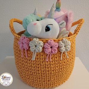 Horgolt nagy kosár - otthon & életmód - tárolás & rendszerezés - tárolókosár - Meska.hu