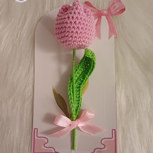 Horgolt tulipán - otthon & életmód - virágdekoráció - virágdíszek - dekor koszorúk, kopogtatók - Meska.hu