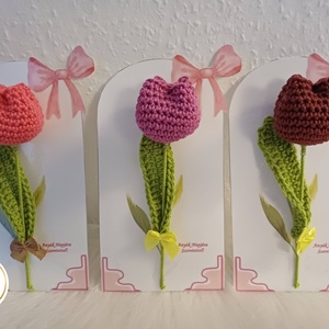 Horgolt tulipán - otthon & életmód - virágdekoráció - virágok - szálas virág - Meska.hu